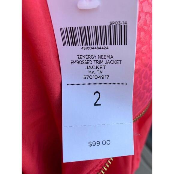 NEW Zenergy Chicos sz 2 Full Zip Jacket Lightweight+ Matching Capris Sport Coral - Picture 7 of 7